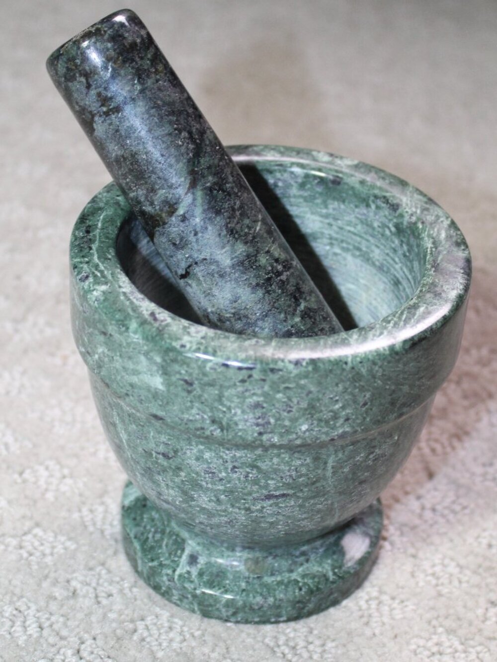 Green 4x3.5" Marble Mortar and Pestle Set